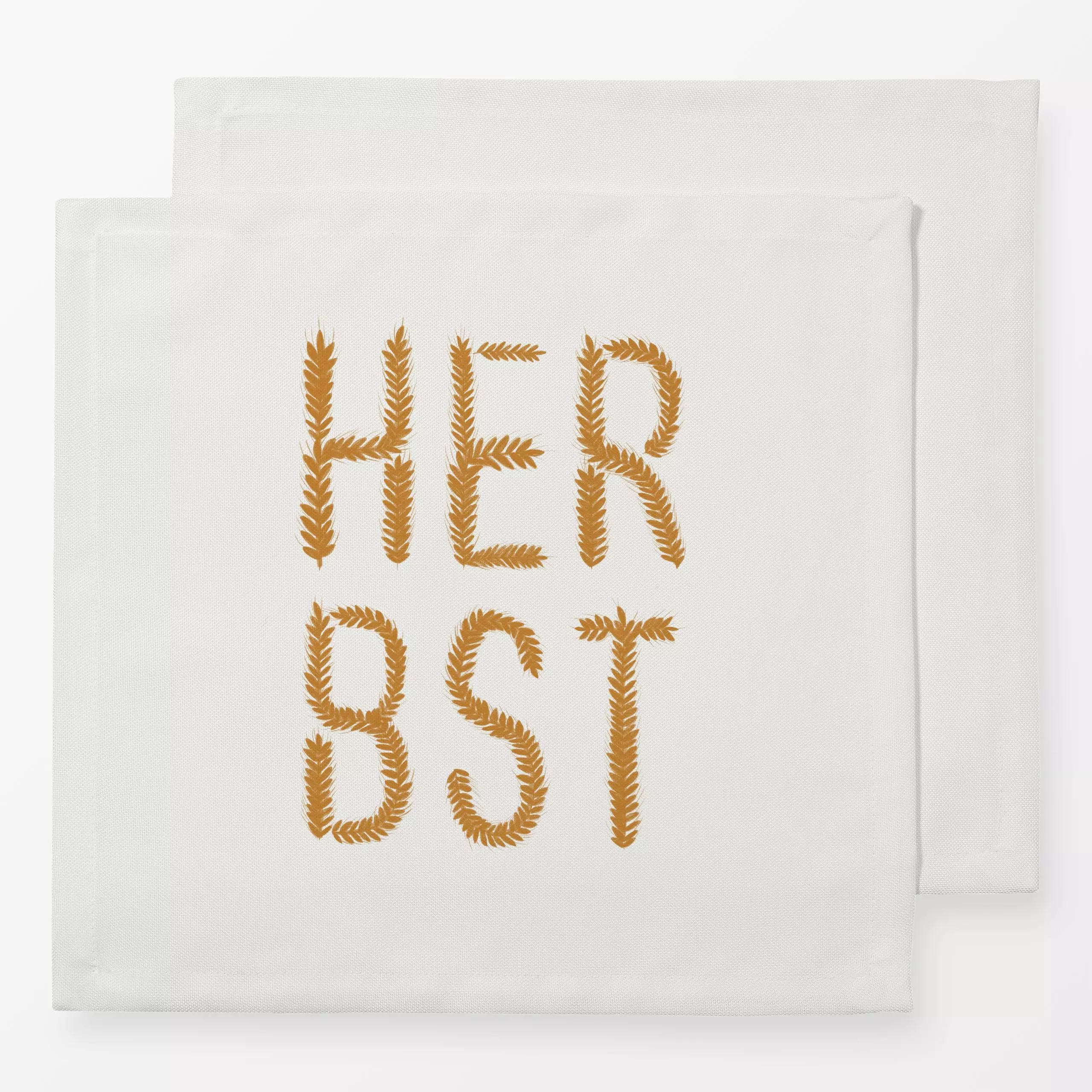 Servietten Herbst Getreidetypo Beige - Herbst, Sprüche & Schriftzüge - von „Sophie Augustin Illustration"; typografie, Herbs...