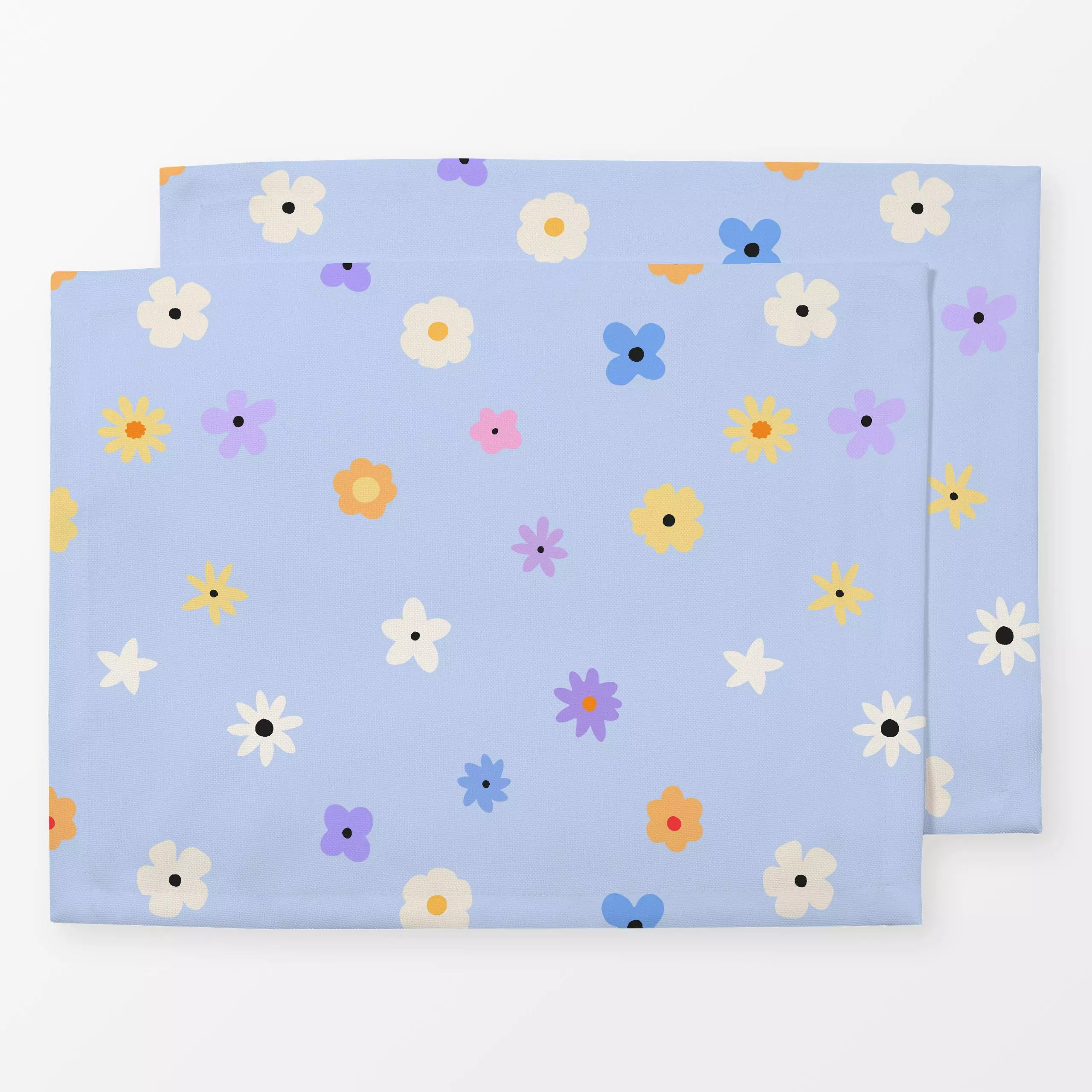 Tischset Viele Blüten Lilablau, Blumen, Ostern, von Studio Kesse