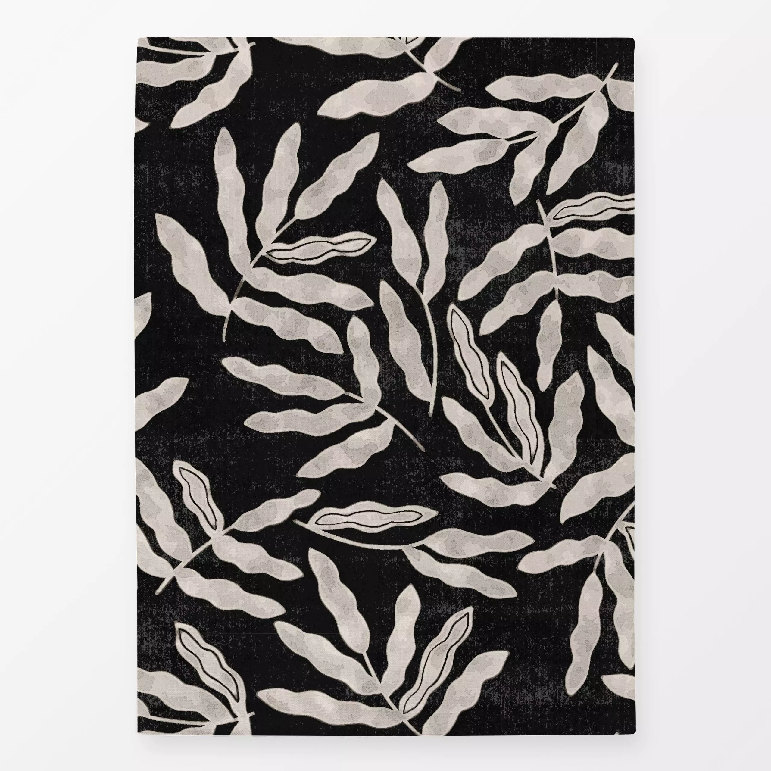 Geschirrtücher Wild Garden black - Blumen & Florales, Pflanzen & Botanik - von „Studio Kesse"; boho, schwarz, Blatt, abstrak...