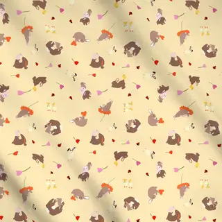 Meterware Osterhasen Pastellgelb