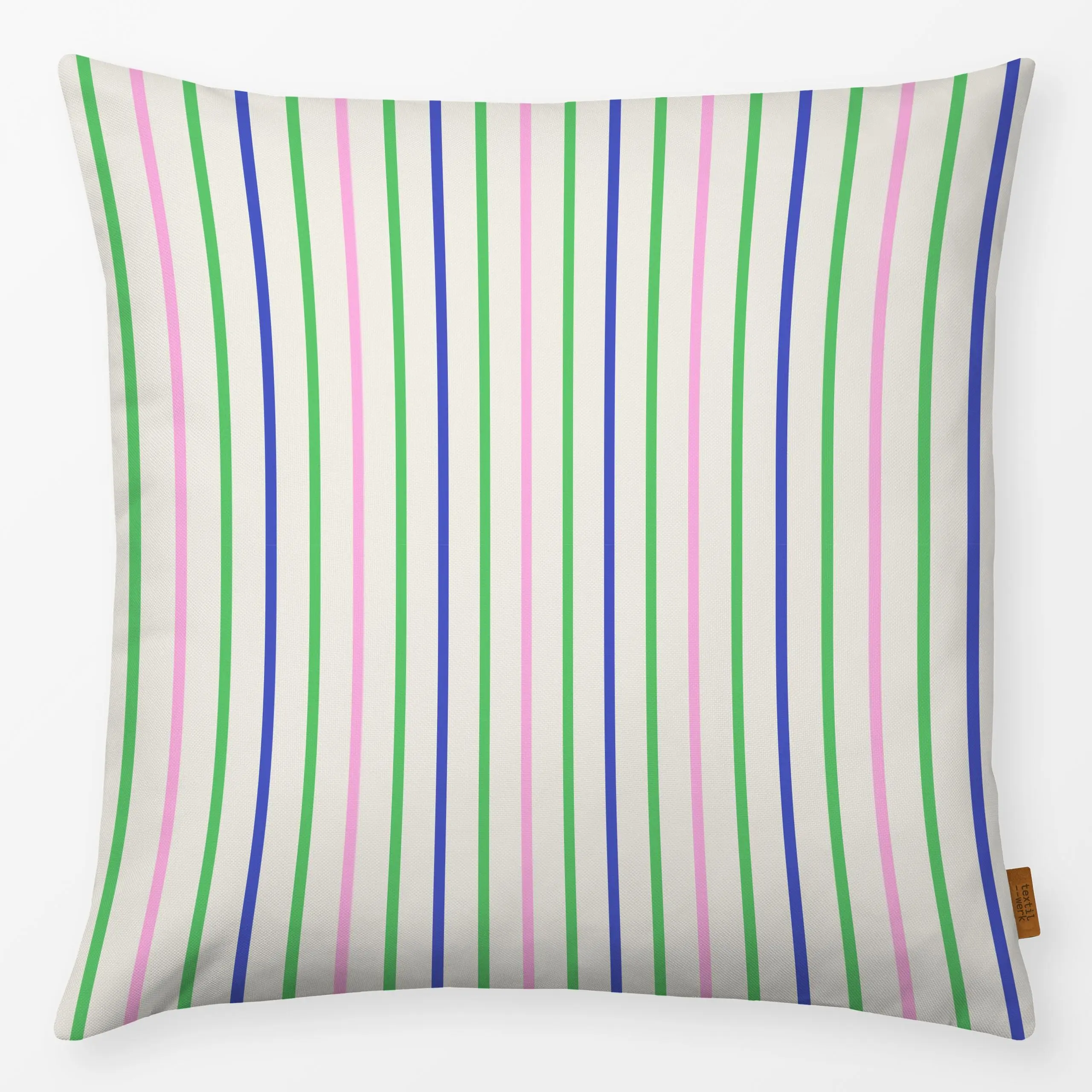 Kissen Streifen blau-grün-rosa - Frühling, Symbole & Muster, Ostern - von „Kerstin Ax"; Linien, Streifen, Ostern, minimalist...