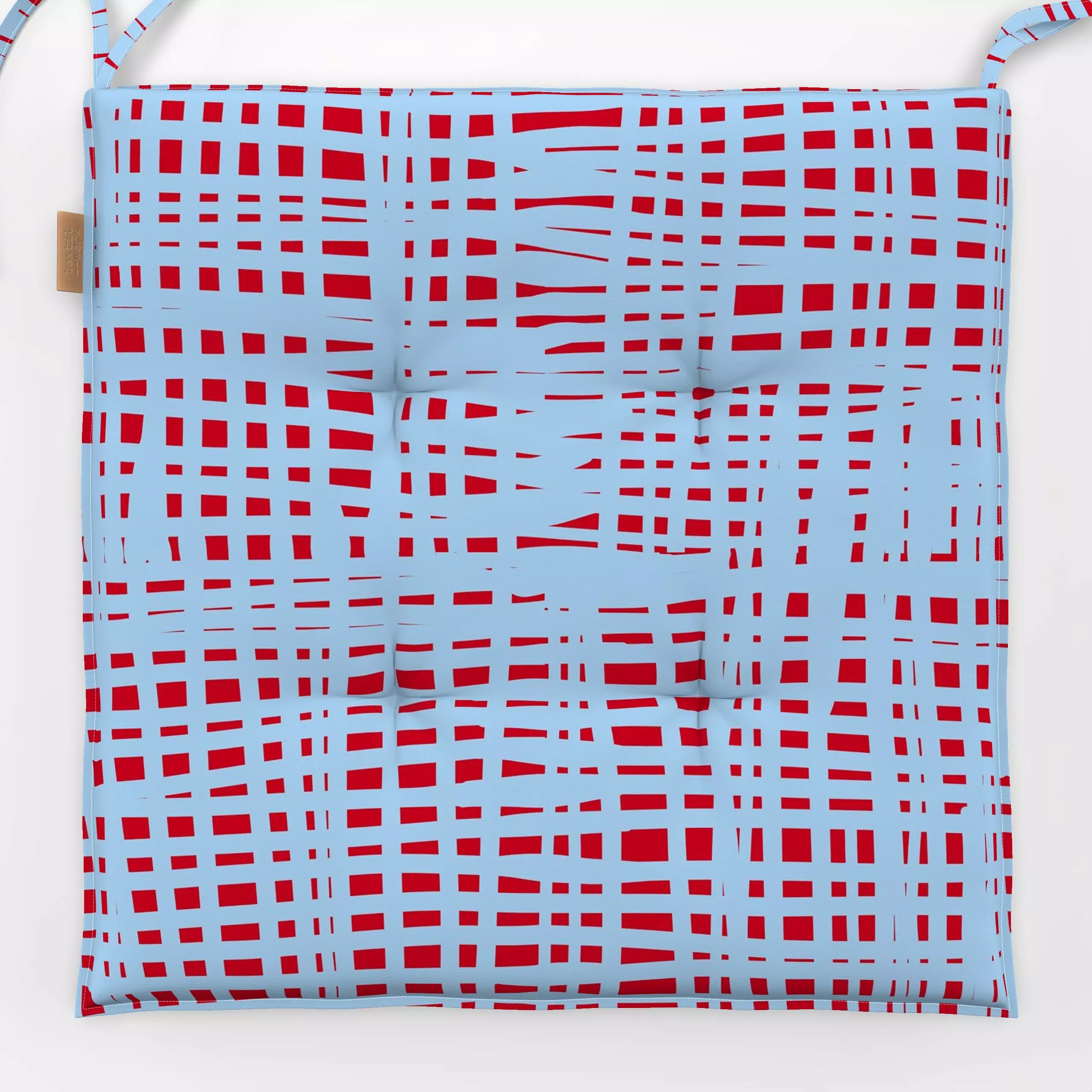 Sitzkissen Organische Streifen NO3 blau - Symbole & Muster - von „Ursula Tücks"; Streifen, Kissen, Astrakt, rot, hellblau, s...