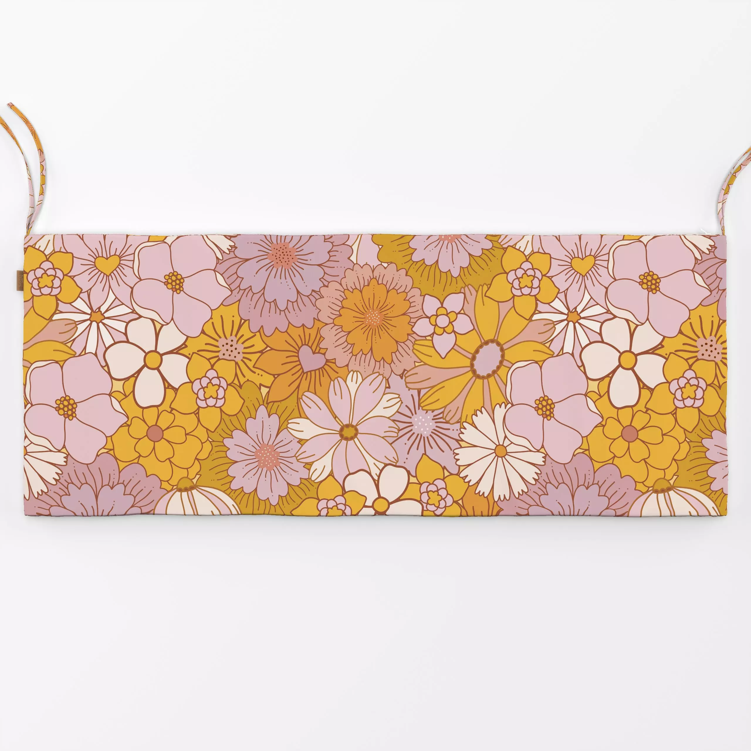 Bankauflage Retro Sommer Blumen 1 - Blumen & Florales, Sommer, Pflanzen & Botanik - von „Uta Naumann"; boho, Blumen, Retro, ...