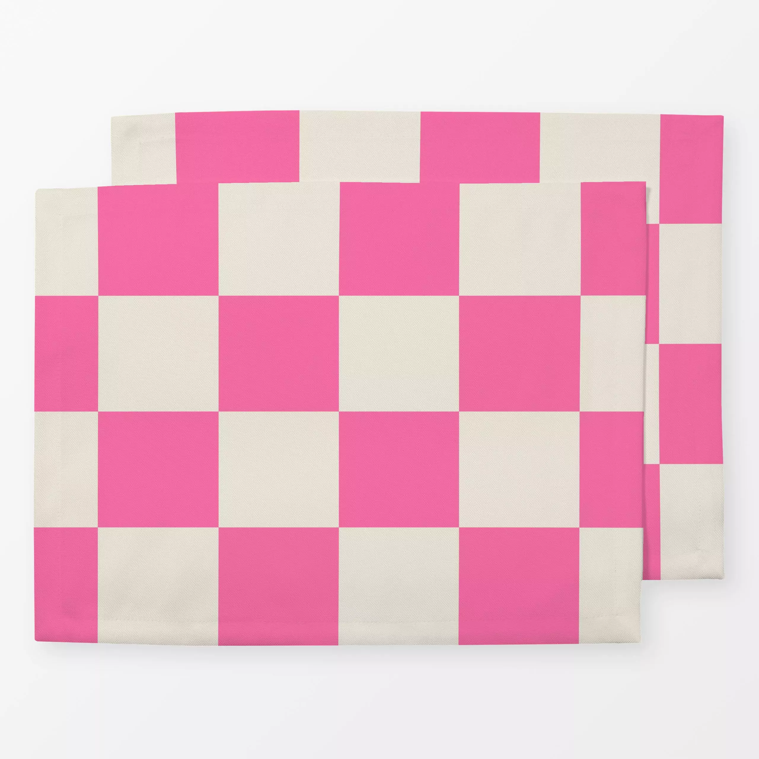 Tischset Checks Pink Beige - Sommer, Symbole & Muster - von „textilwerk"; Illustration, Sommer, trend, pink, bunt, geschenki...