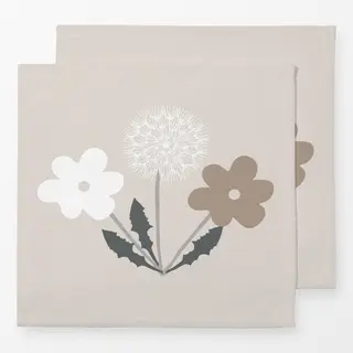 Servietten Drei Wildblumen Auf Beige
