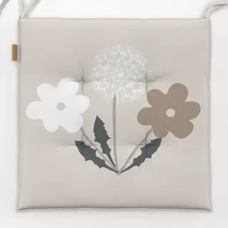 Sitzkissen Drei Wildblumen Auf Beige