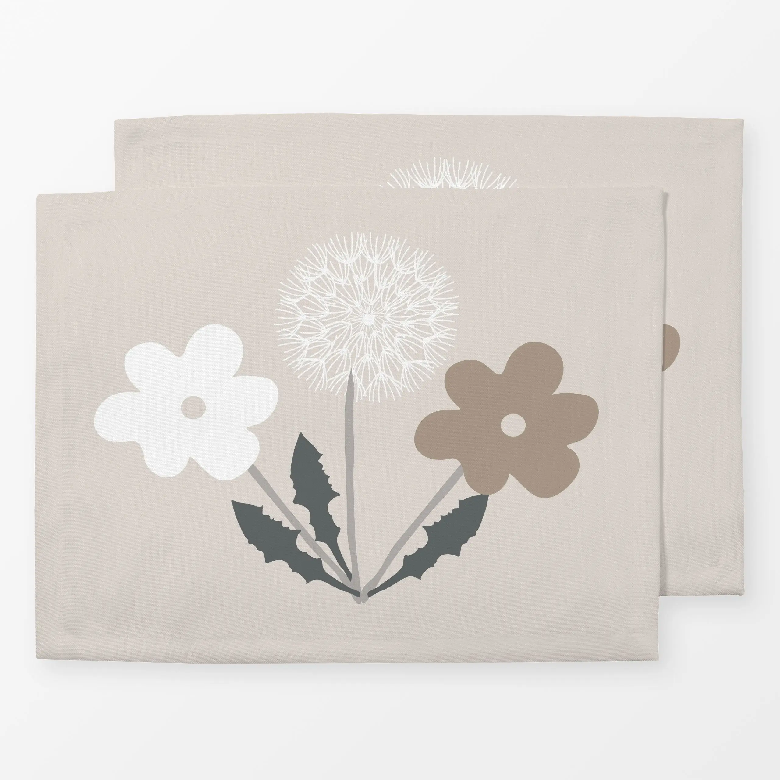 Tischset Drei Wildblumen Auf Beige - Blumen & Florales, Frühling, Ostern - von „Alisa Knöß"; Wildblumen, landhaus, Gartendek...