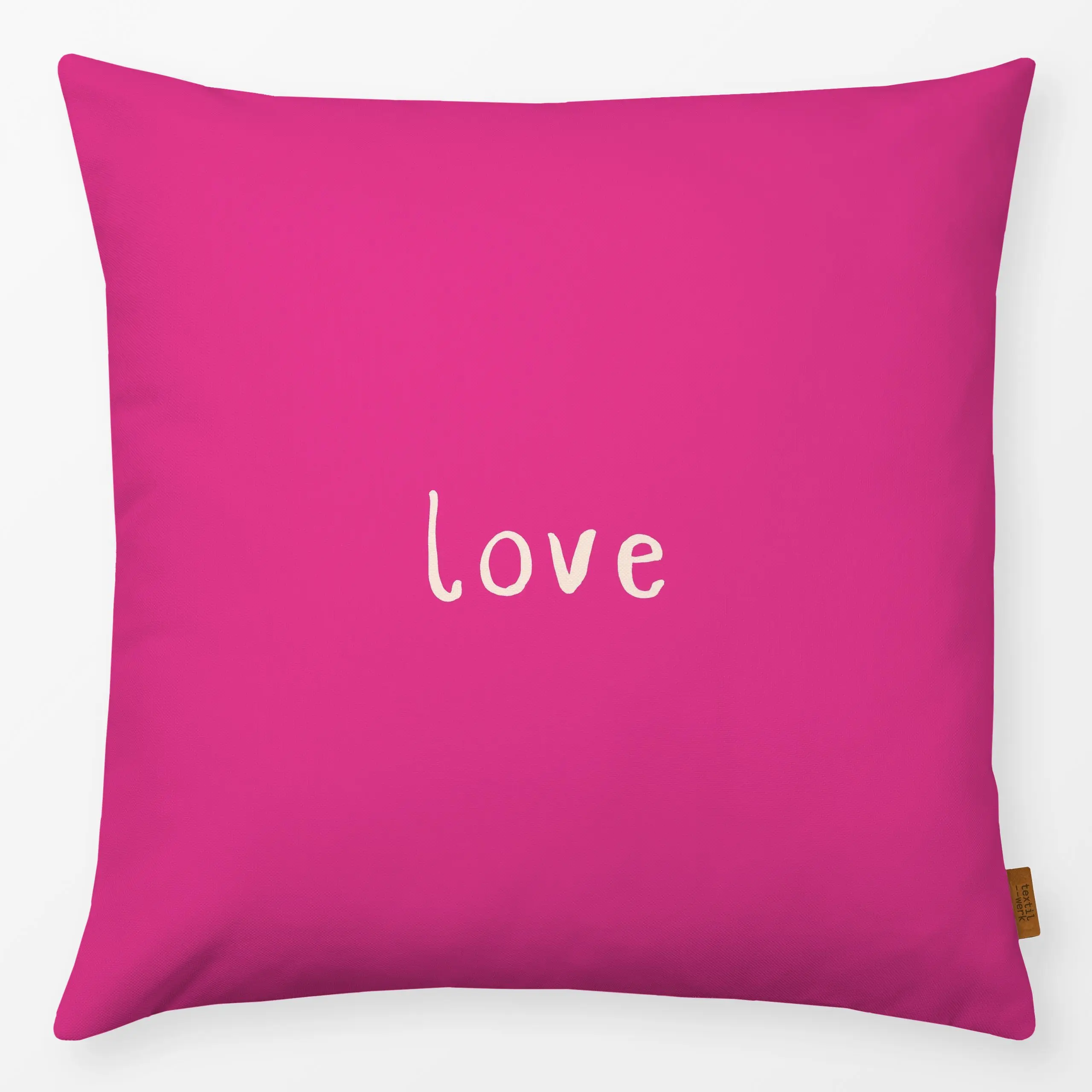 Kissen Love Love pink - Liebe, Romantik & Pride, Sprüche & Schriftzüge, Anlässe - von „Julia Schumacher"; Love, Liebe, Gesch...