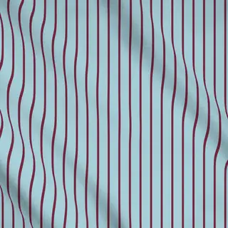 Meterware Mahagony blau Nadelstreifen