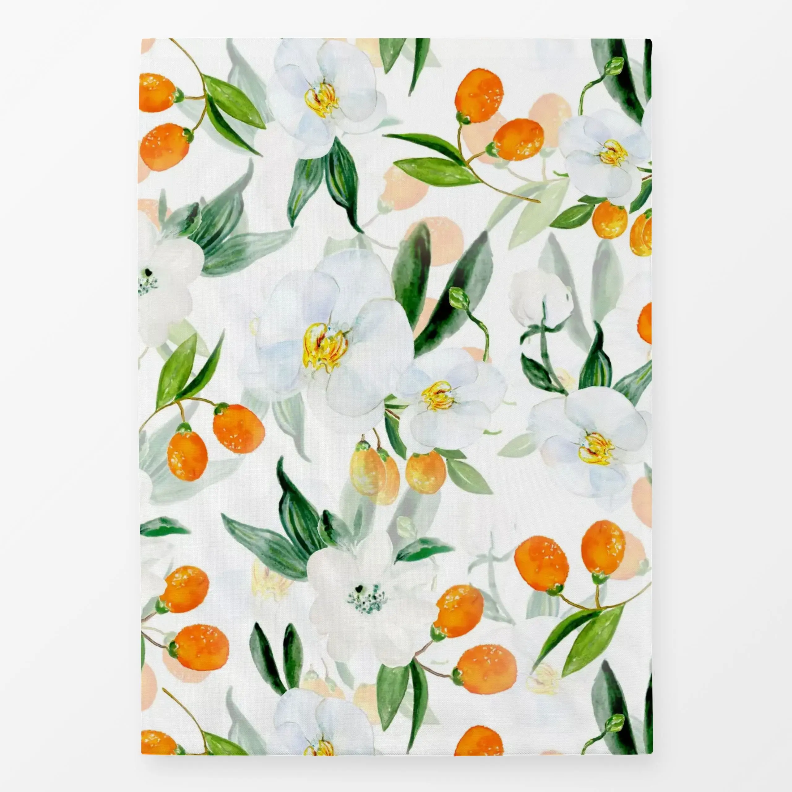 Geschirrtücher Kumquat Früchte und Blüten - Blumen & Florales, Sommer - von „Uta Naumann"; Frucht, Obst, Wasserfarben, Blume...