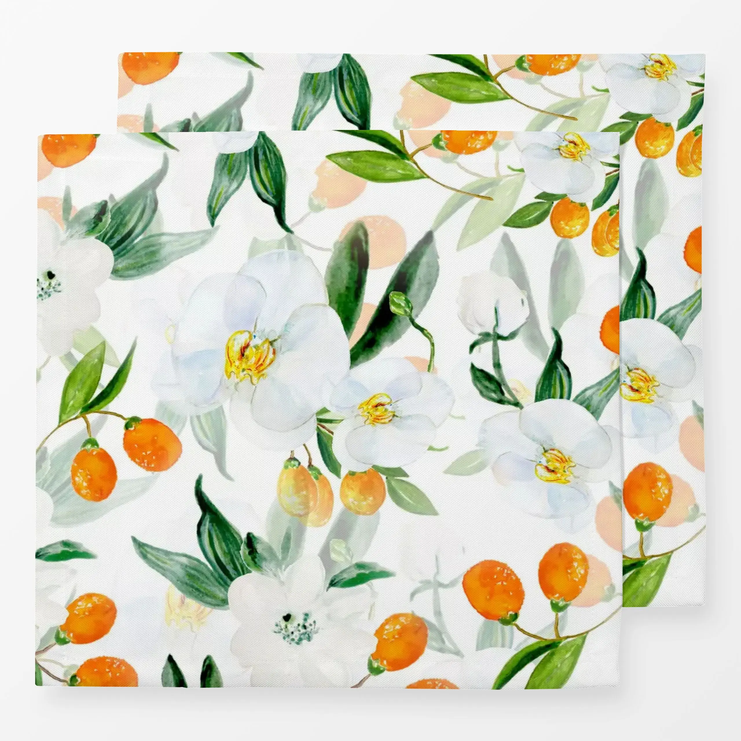 Servietten Kumquat Früchte und Blüten - Blumen & Florales, Sommer - von „Uta Naumann"; Frucht, Obst, Wasserfarben, Blumen, B...