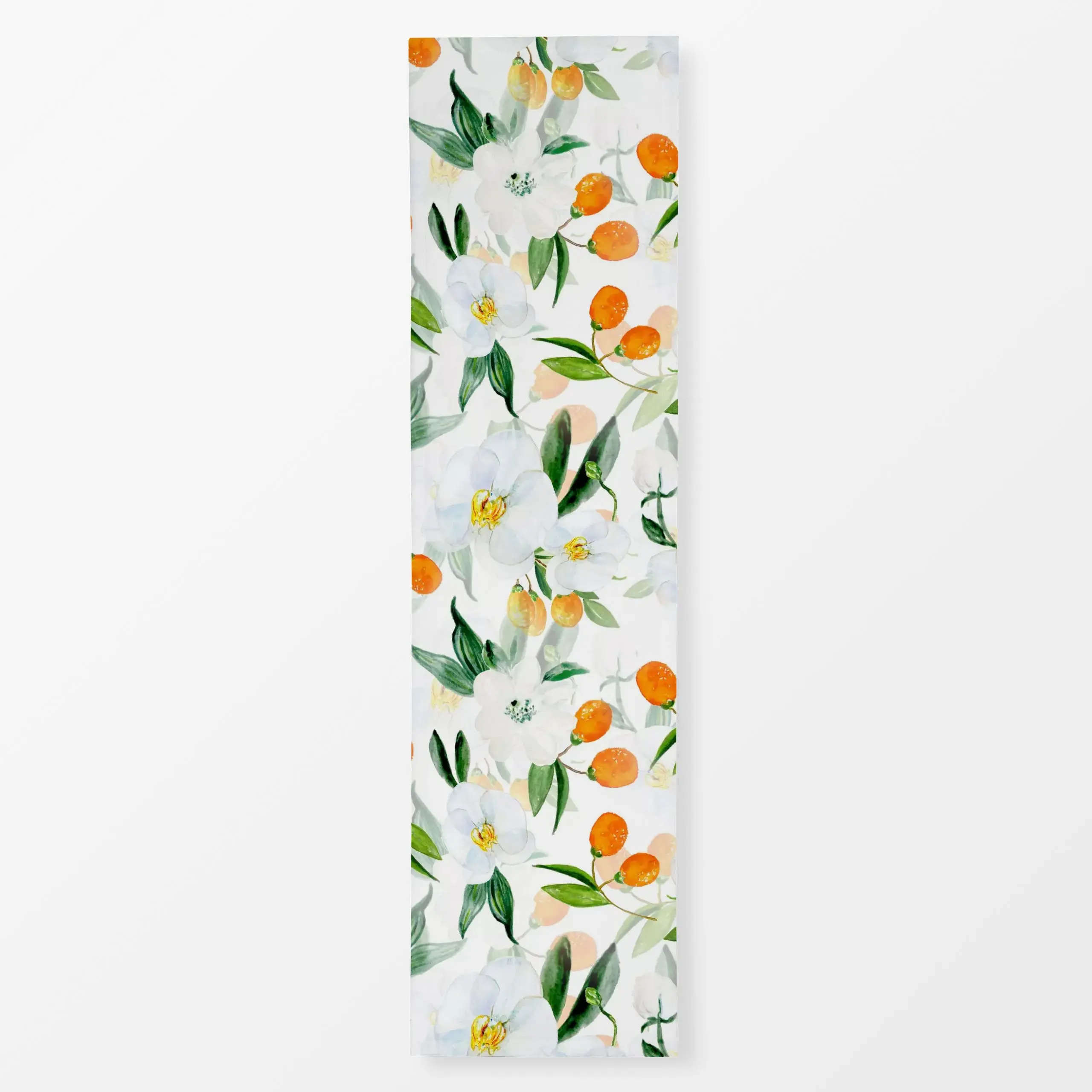 Tischläufer Kumquat Früchte und Blüten - Blumen & Florales, Sommer - von „Uta Naumann"; Frucht, Obst, Wasserfarben, Blumen, ...