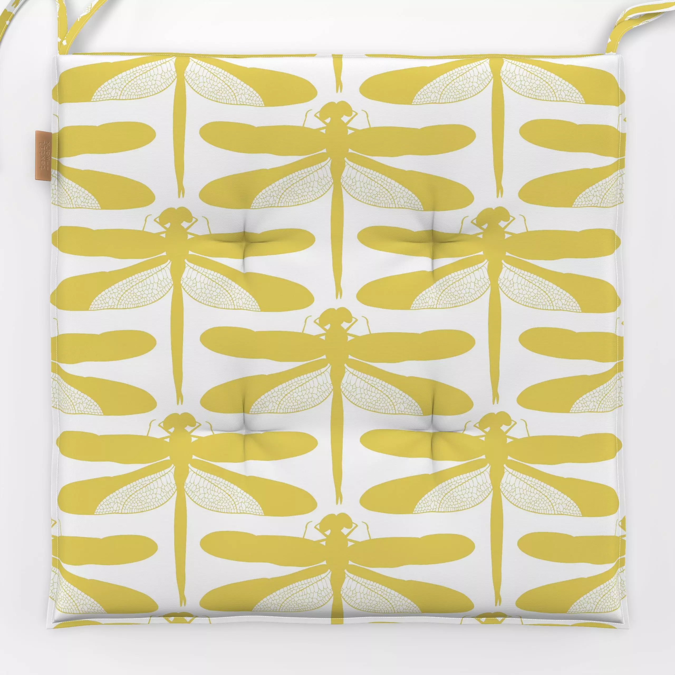 Sitzkissen Dragonfly Yellow - Natur & Landschaft, Sommer - von „Sara Maria"; Libelle, Insekten, Tiere, Sommer, gelb, minimal...