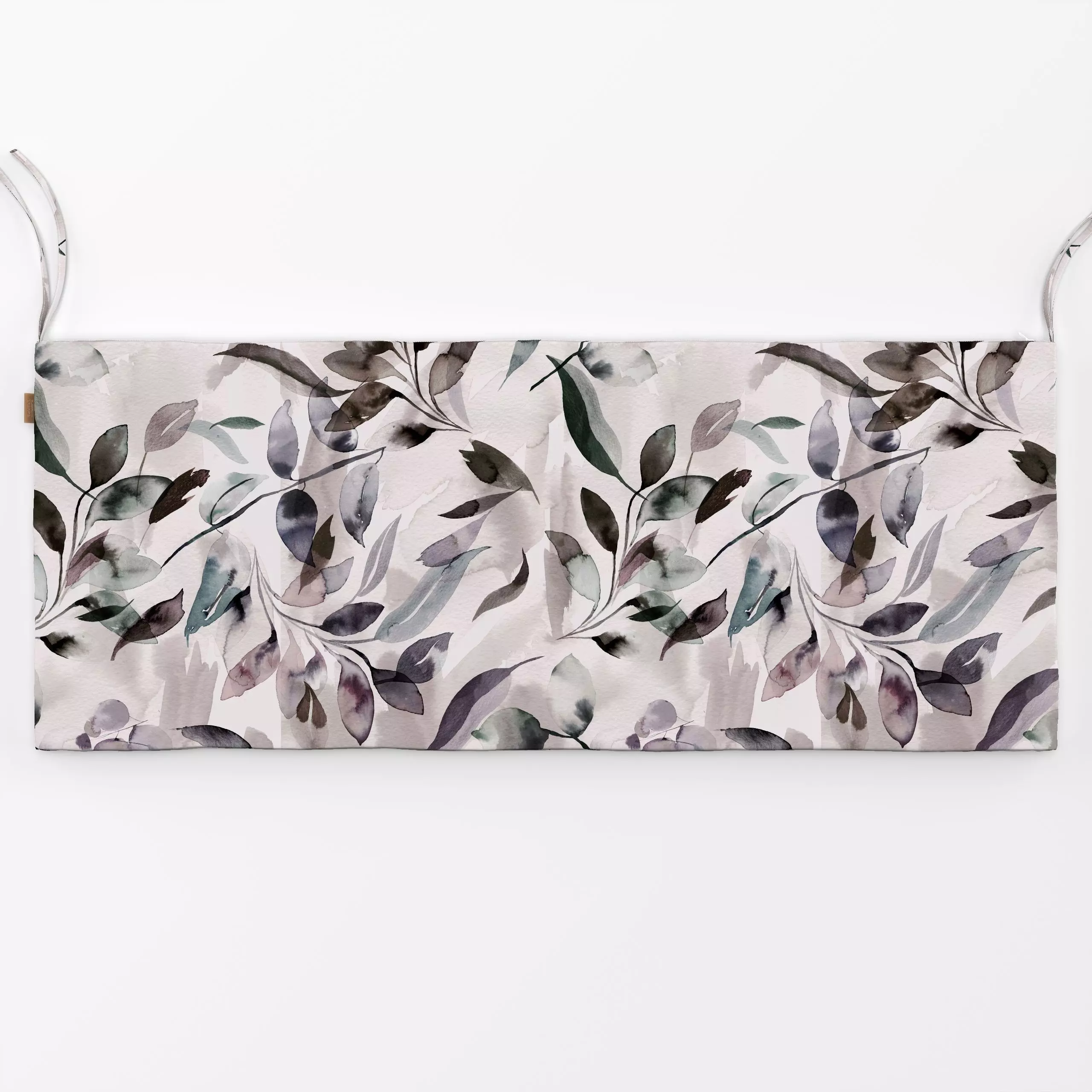 Bankauflage Watery Leaves Organic Rustic - Frühling, Symbole & Muster, Pflanzen & Botanik - von „Ninola Design "; Aquarell, ...