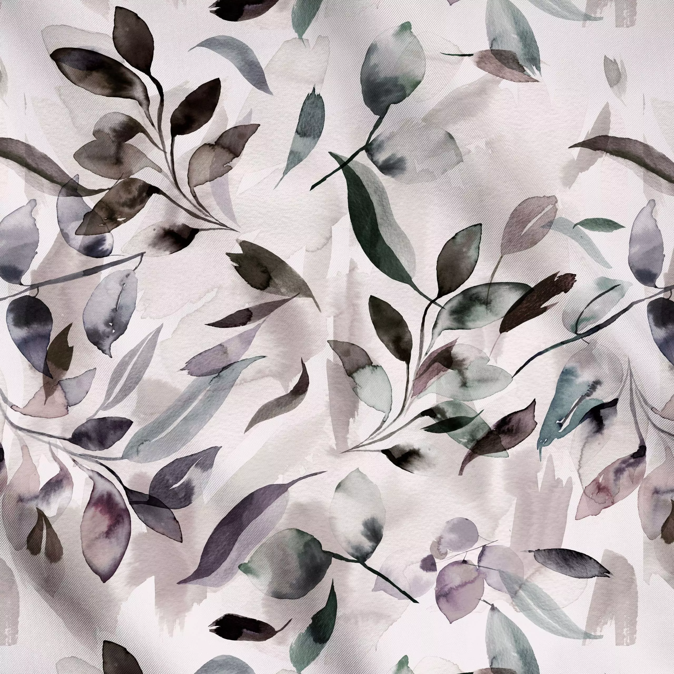 Meterware Watery Leaves Organic Rustic, Blumen, gemustert, Frühling, von Ninola Design