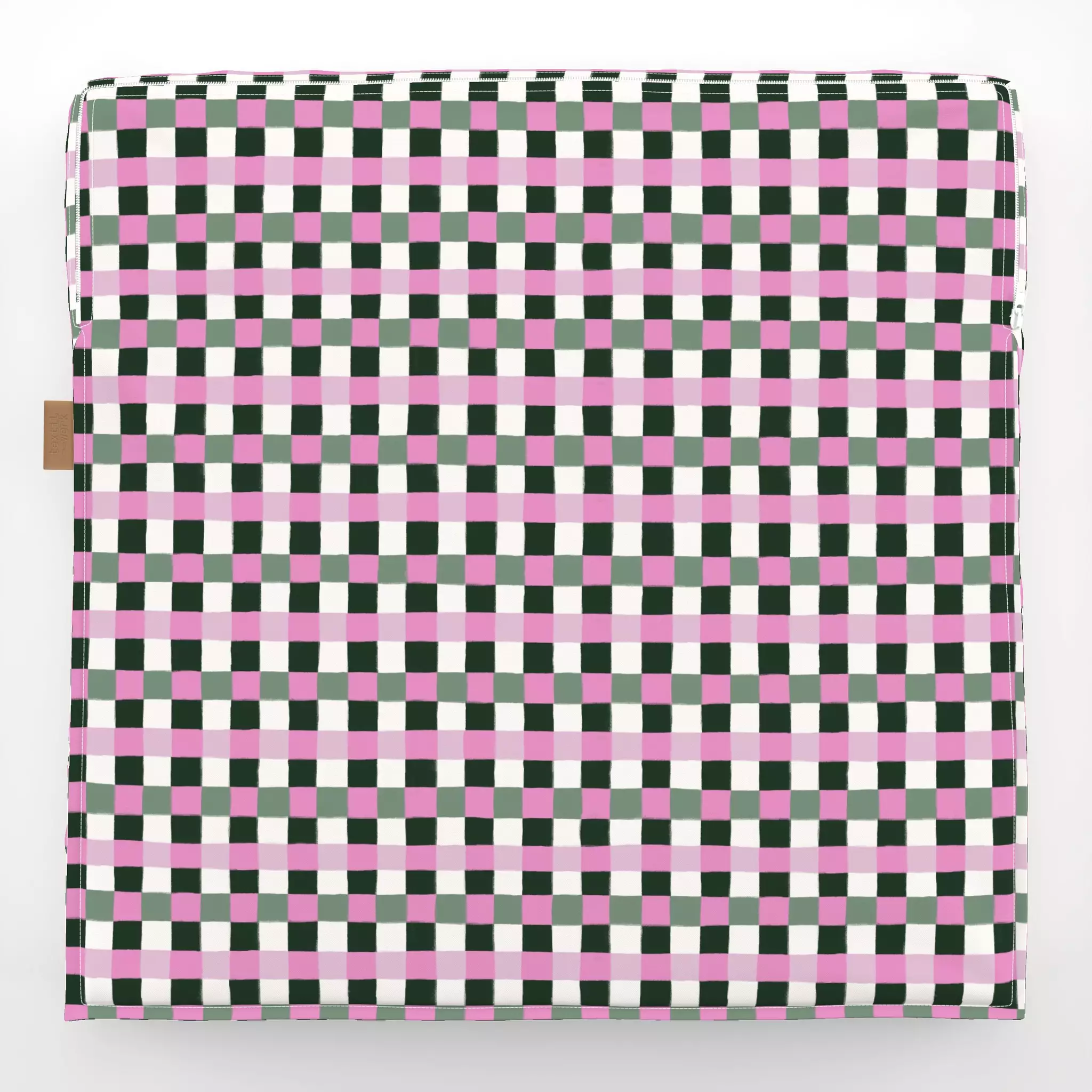 Bodenkissen Buntes Karo Pink Grün Buntes Karo Pink Grün