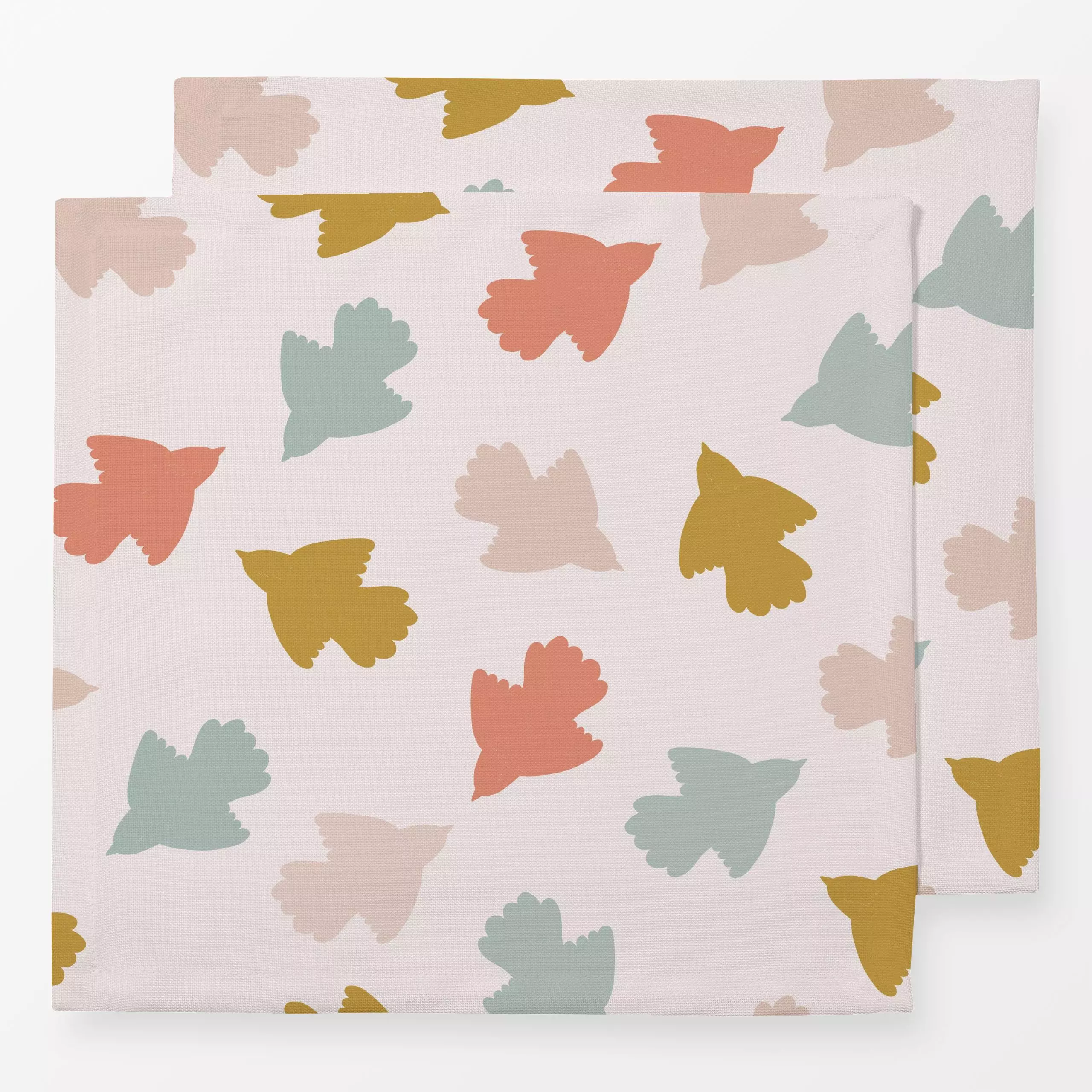 Servietten Bunte Vögel - Natur & Landschaft, Tiere - von „Menina Lisboa "; Muster, skandinavisch, Vogel, Kinderzimmer, bunt,...