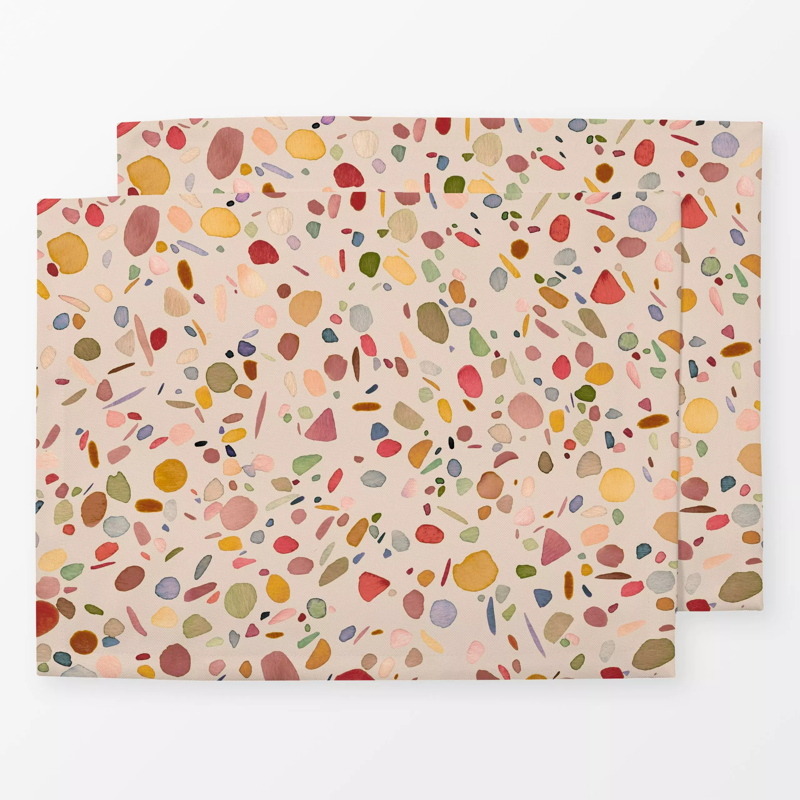 Tischset Abstrakt Terrazzo Herbst Beige - Herbst, Symbole & Muster, Retro & Vintage - von „Ninola Design "; Punkte, Abstrakt...