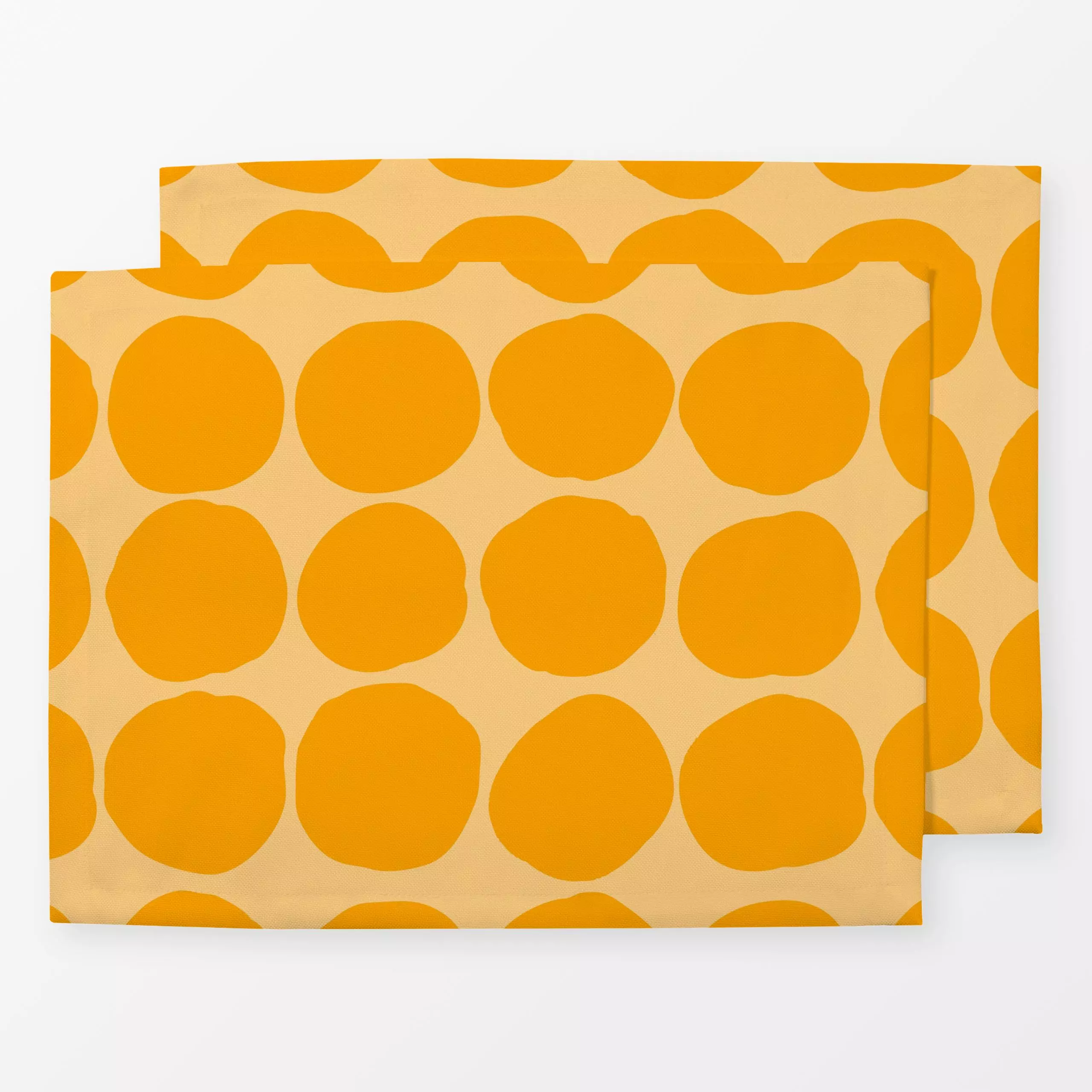 Tischset Orange Dots - Symbole & Muster - von „Studio Memb"; Muster, minimal, Punkte, Orange, Kreise, monochrom