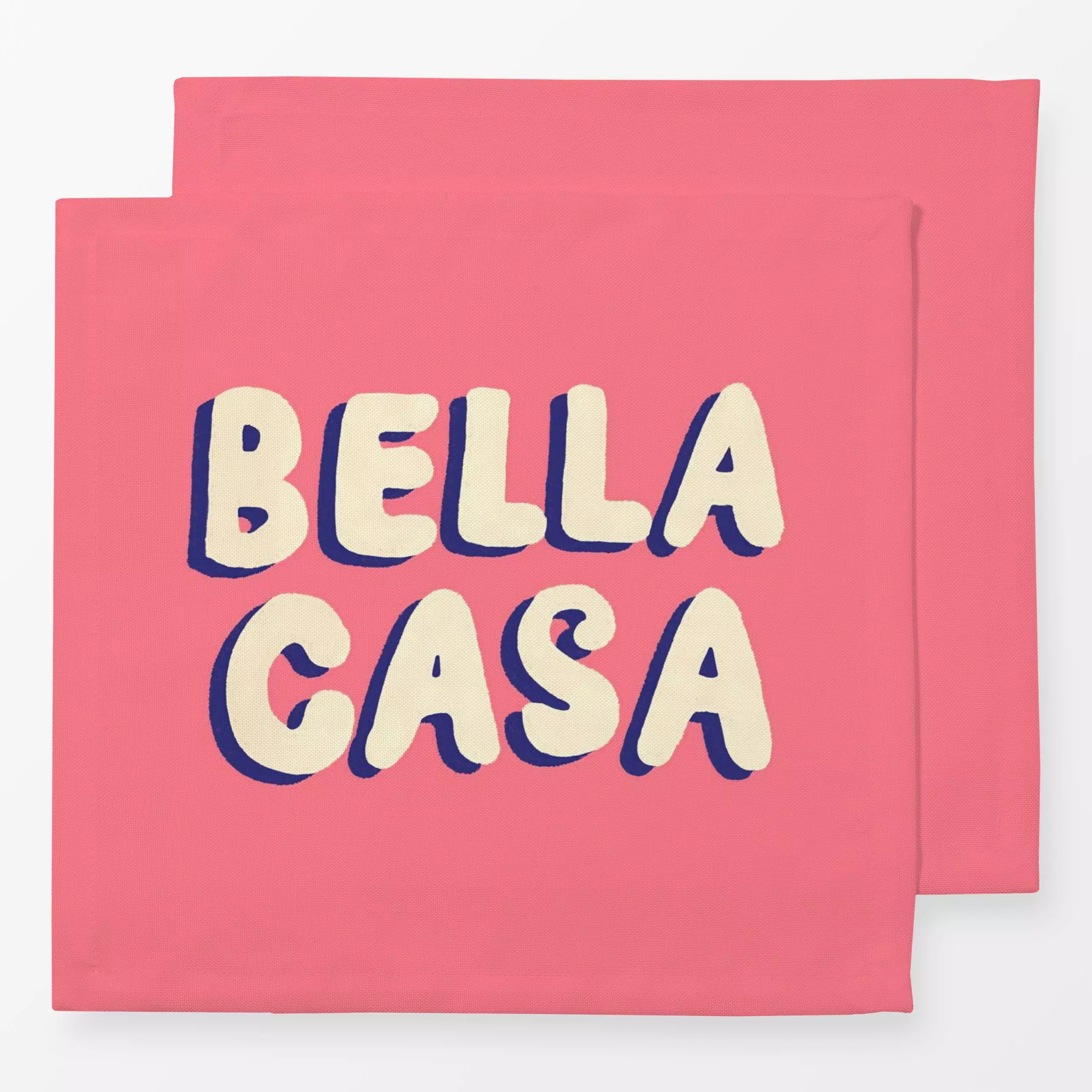 Servietten Bella Casa pink - Sprüche & Schriftzüge - von „Studio Dolci"; rosa, Home, homedecor, Typographie, zuhause, casa, ...