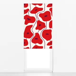 Raffrollo Poppy Pattern Red