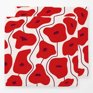 Servietten Poppy Pattern Red
