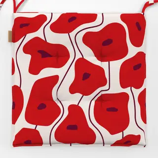 Sitzkissen Poppy Pattern Red