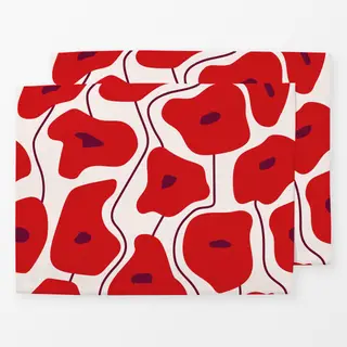 Tischset Poppy Pattern Red