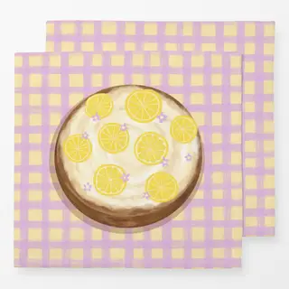Servietten Zitronenkuchen Karomuster