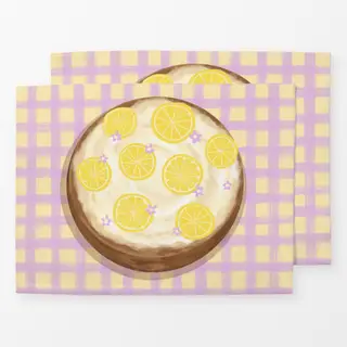 Tischset Zitronenkuchen Karomuster