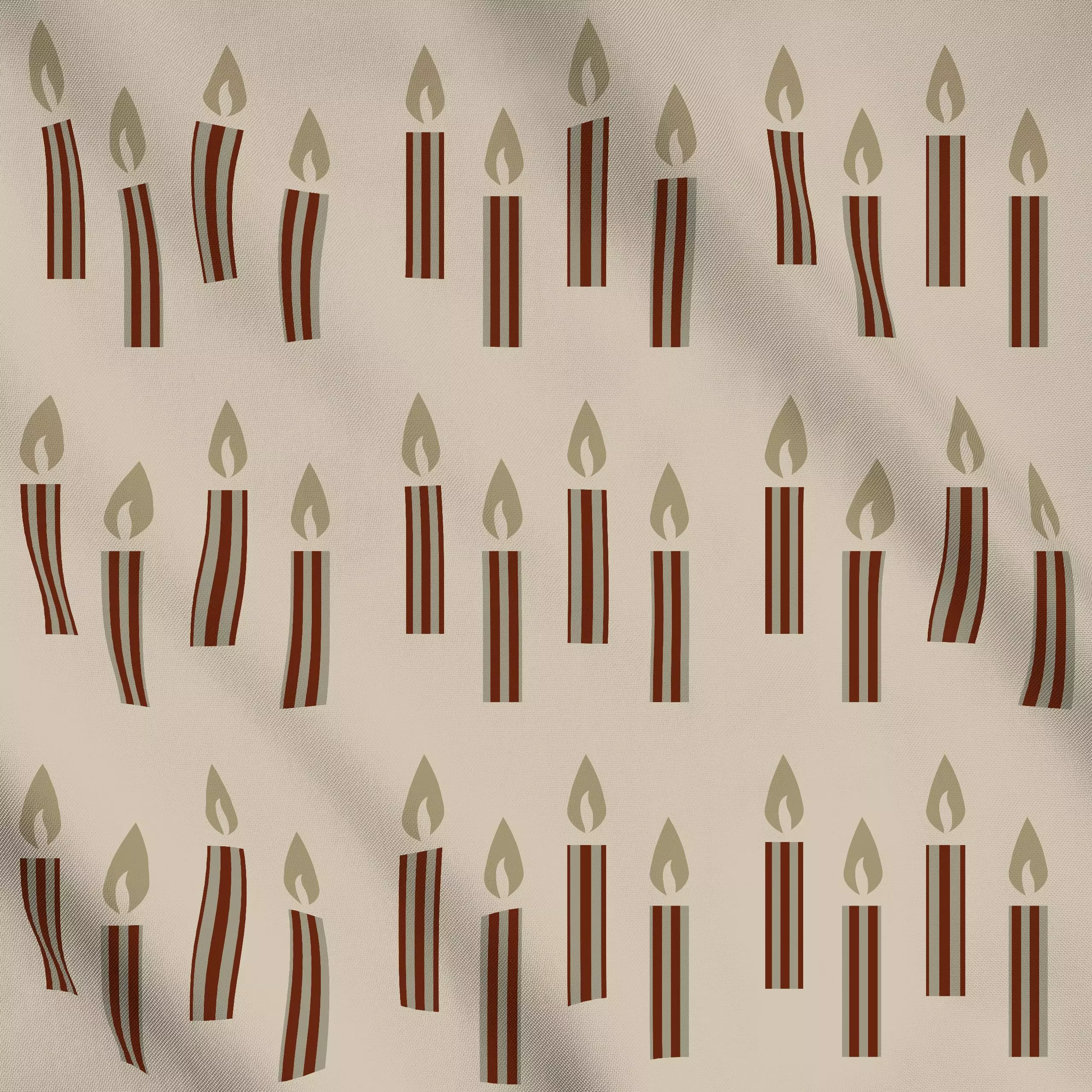 Meterware Weihnachtskerzen Rot Beige - Weihnachten, Winter - von „Alisa Knöß"; Streifen, skandinavisch, beige, Nordic, rot, ...