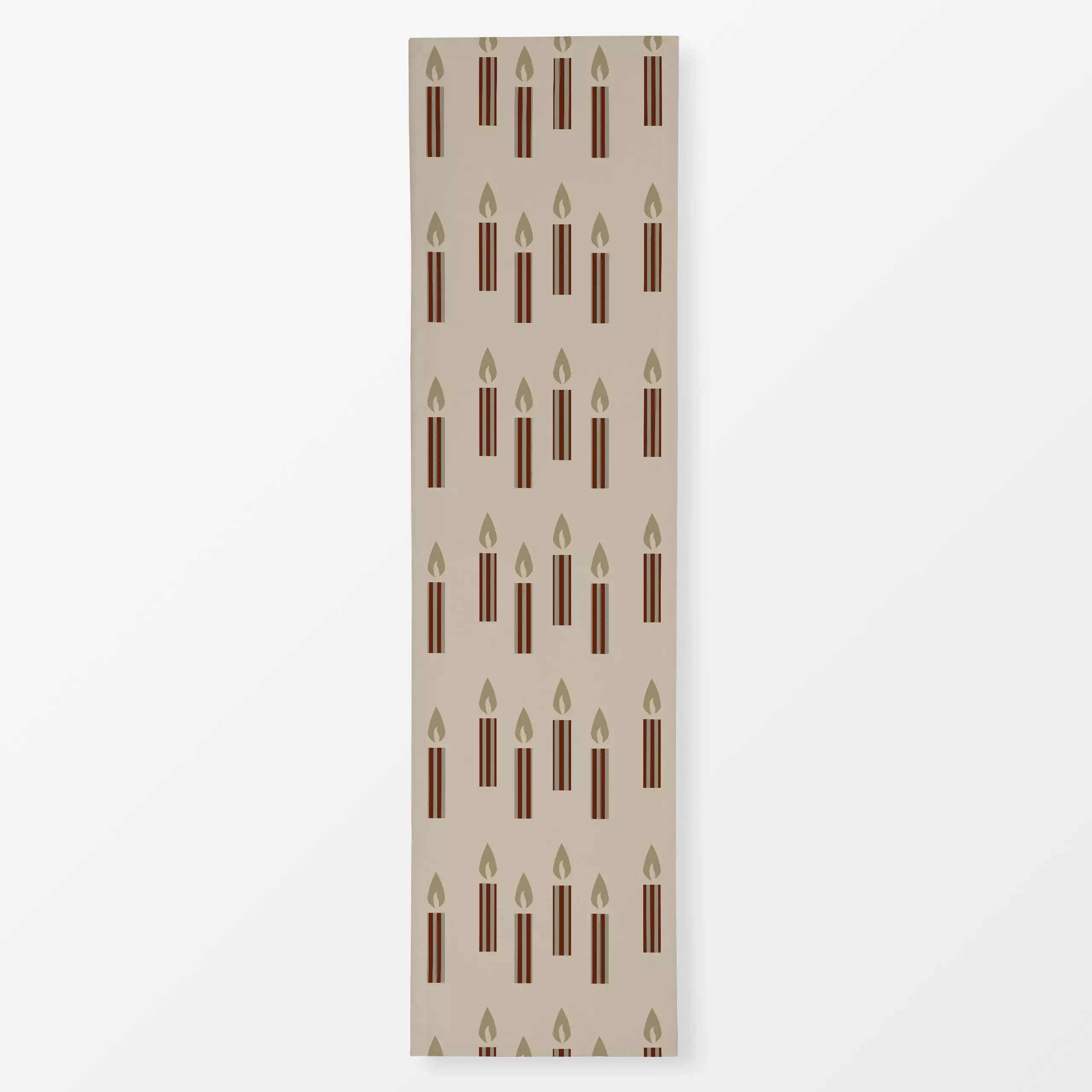 Tischläufer Weihnachtskerzen Rot Beige - Weihnachten, Winter - von „Alisa Knöß"; Streifen, skandinavisch, beige, Nordic, rot...