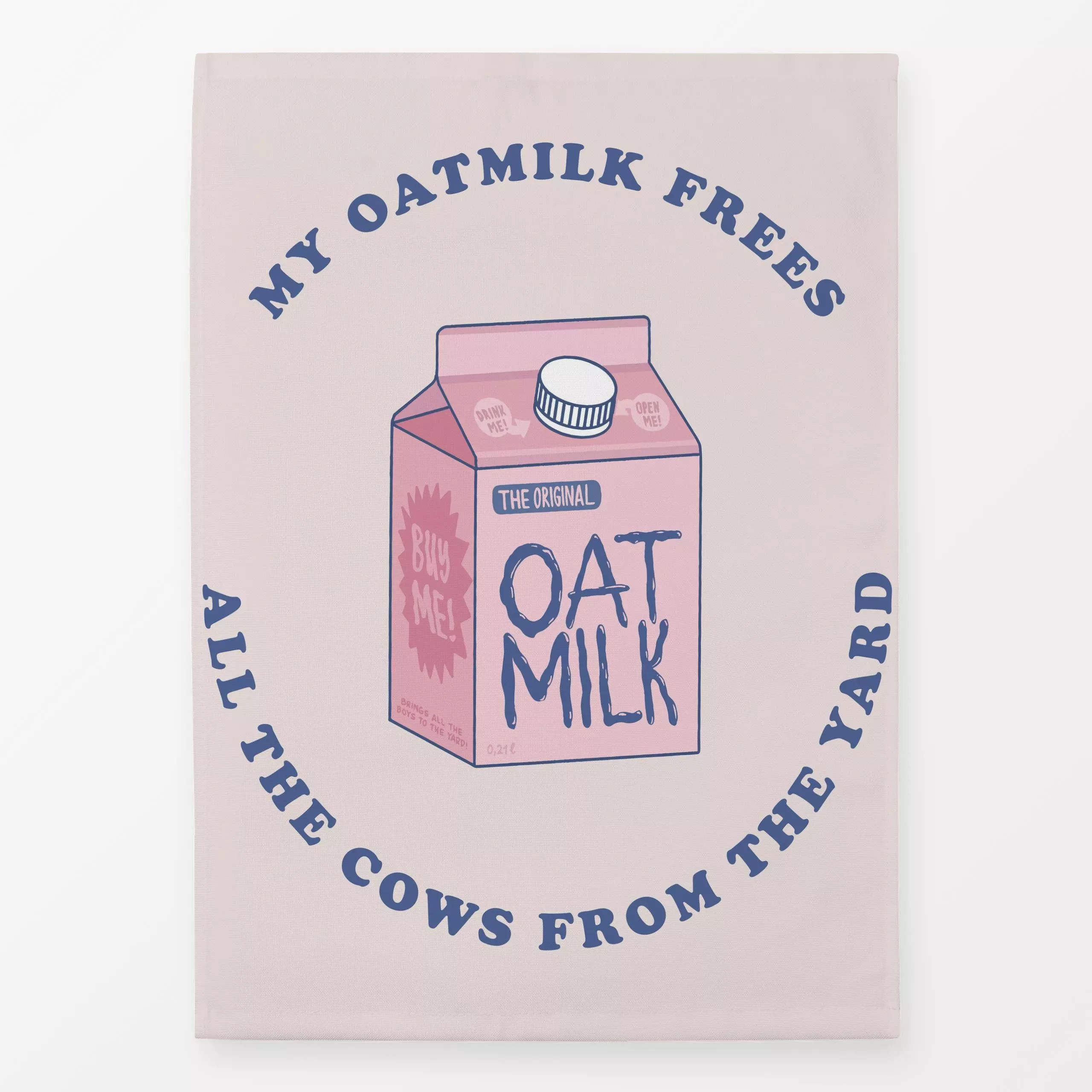 Geschirrtücher My Oatmilk Frees All The Cows - Sprüche & Schriftzüge - von „Verena Klöpper“; vegan, oatmilk, hafermilch