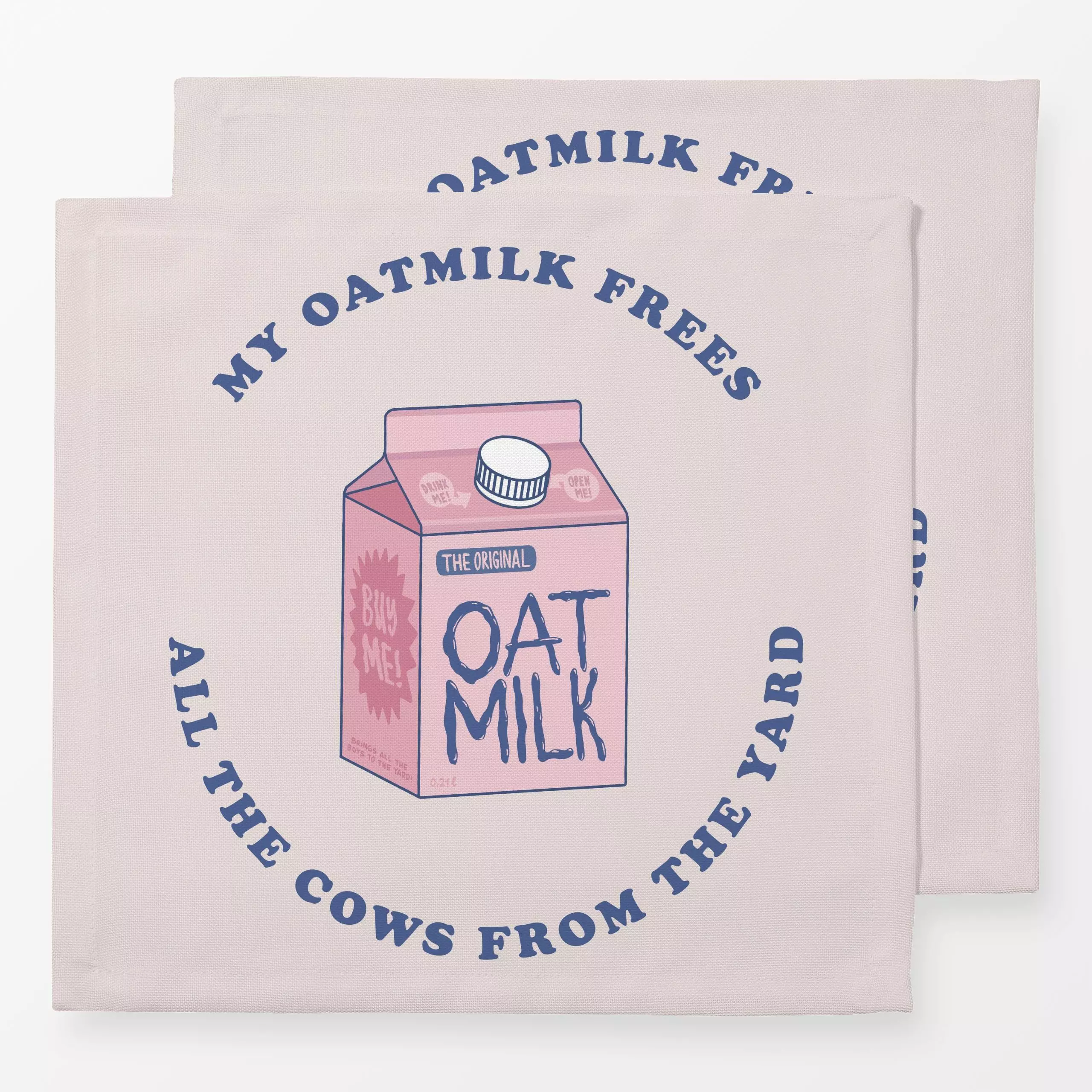 Servietten My Oatmilk Frees All The Cows - Sprüche & Schriftzüge - von „Verena Klöpper“; vegan, oatmilk, hafermilch