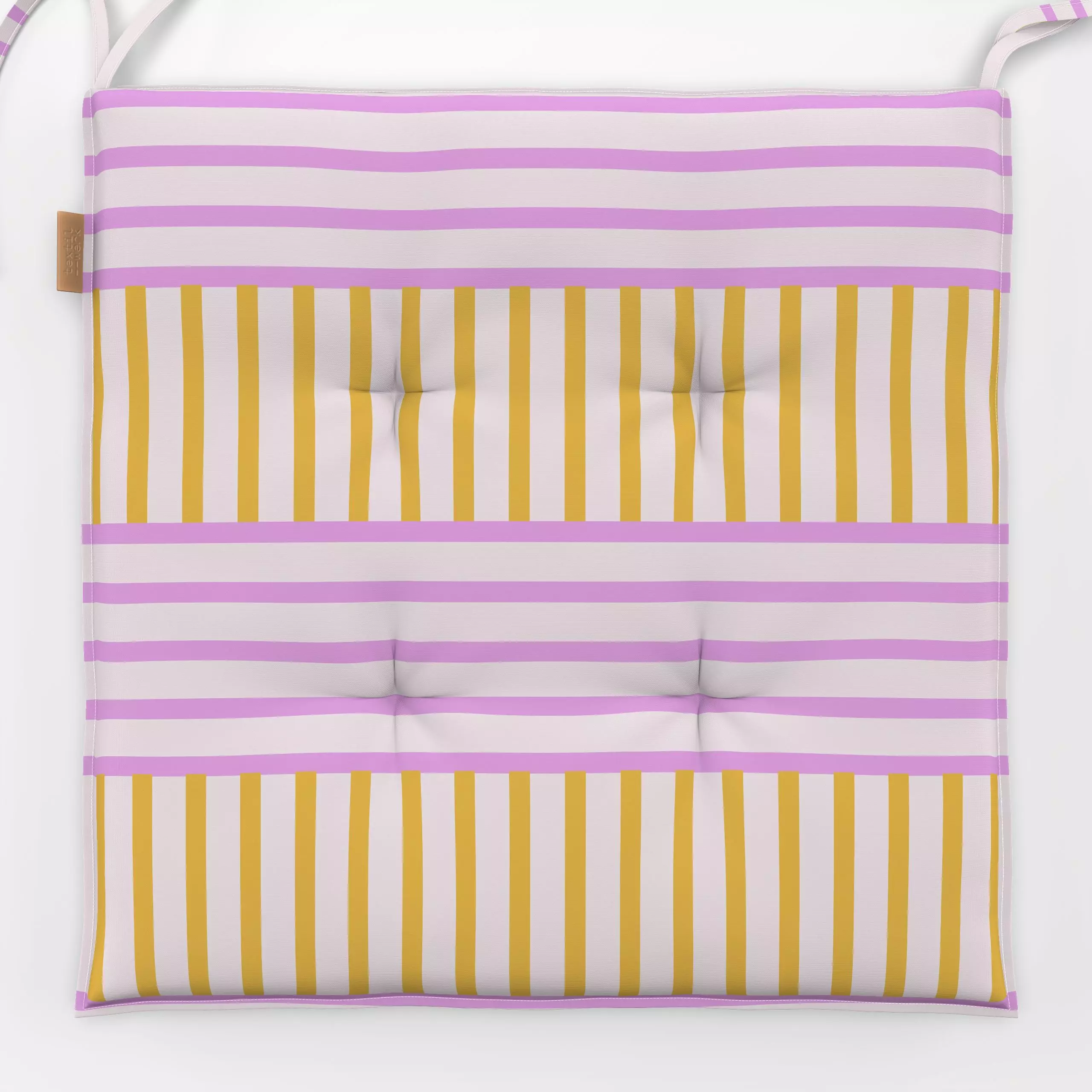 Sitzkissen pink yellow stripes - Symbole & Muster - von „Patries Elisabeth“; minimal, Streifen, Geometrisch, stripes, yellow...