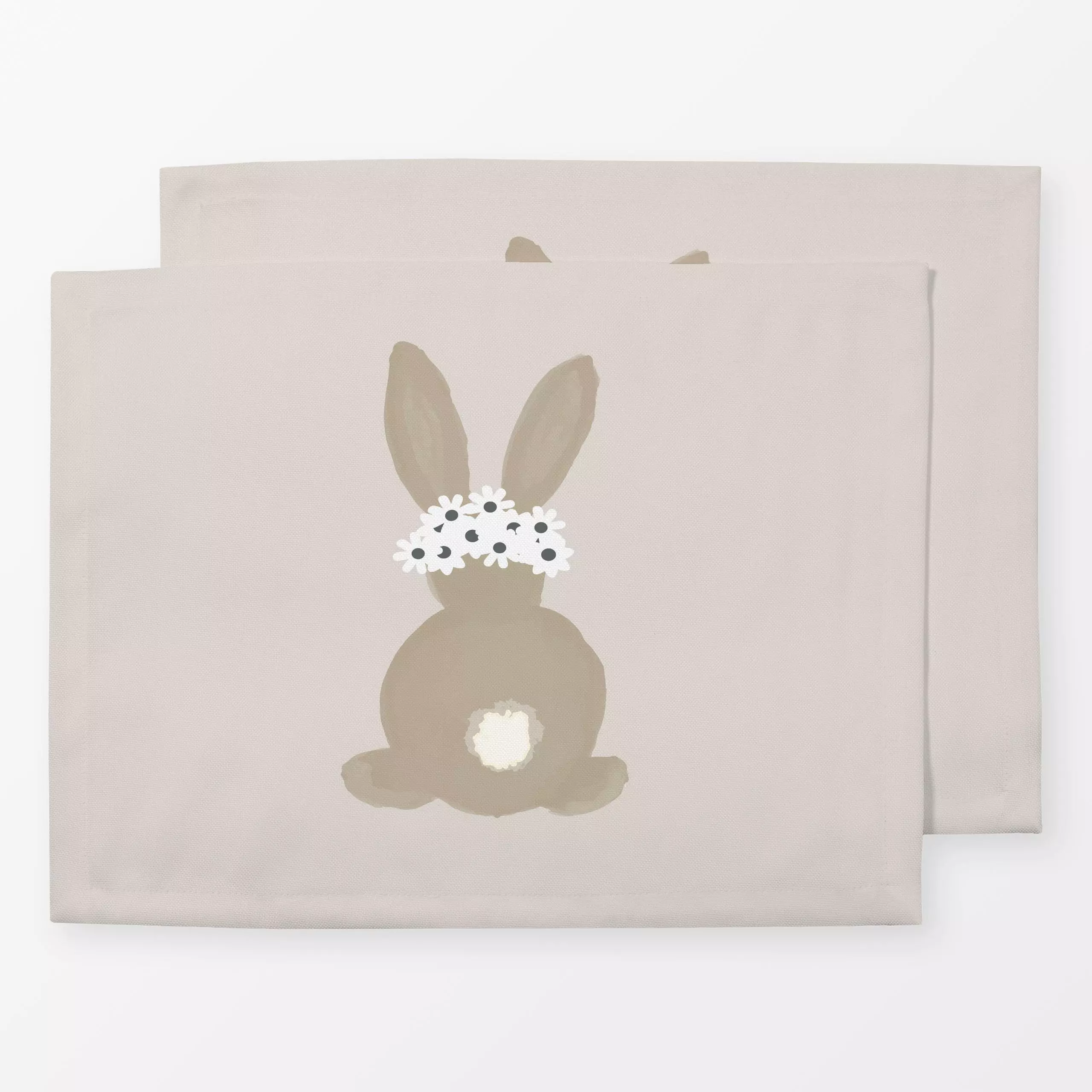 Tischset Osterhase Gänseblümchen Beige, Blumen, Tiere, Ostern, von Alisa Knöß