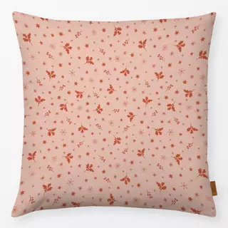 Kissen Weihnachtsblätter Rosa Rot