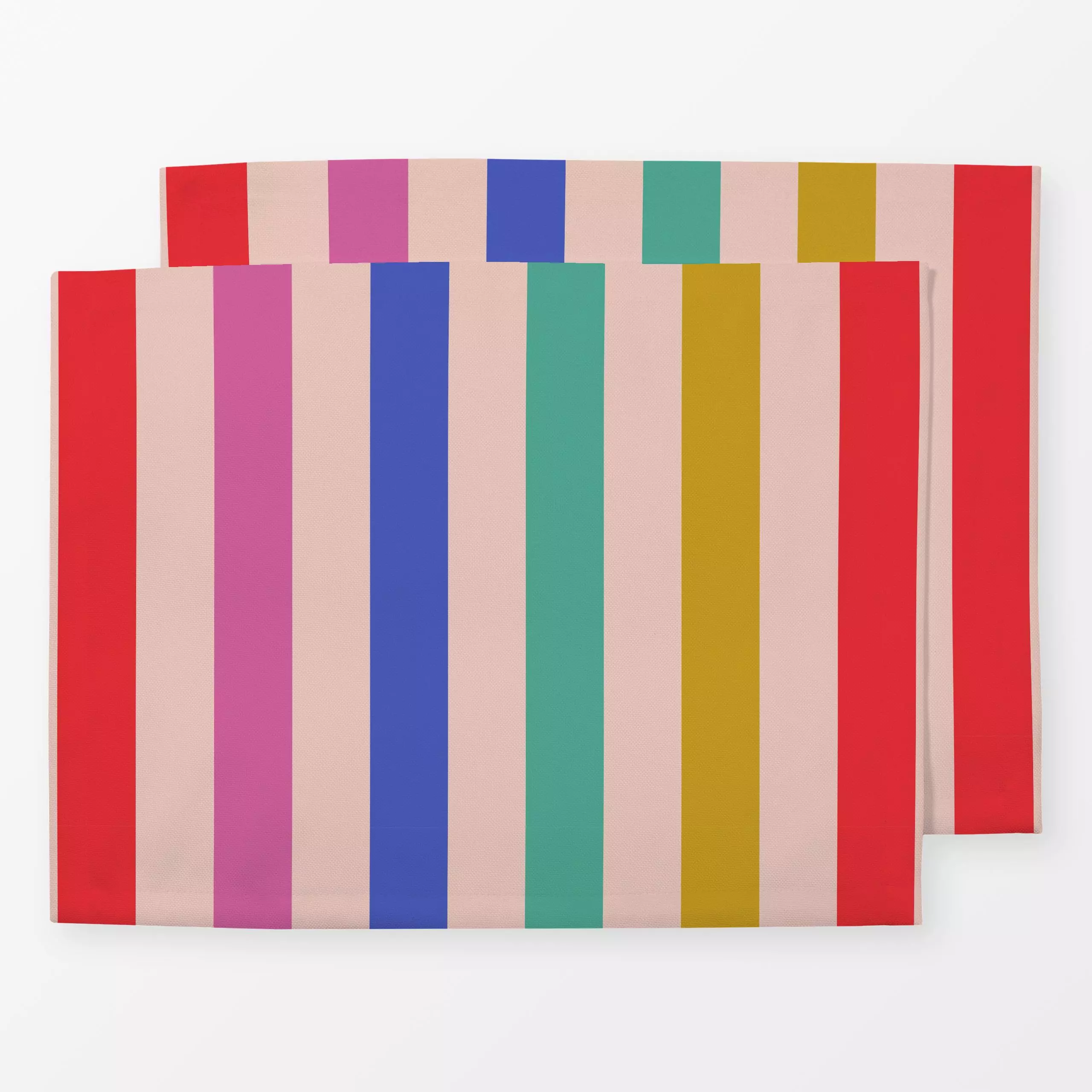Tischset Regenbogen Streifen - Weihnachten, Symbole & Muster - von „Julia Schumacher"; Streifen, Regenbogen, blau, pink, rot...