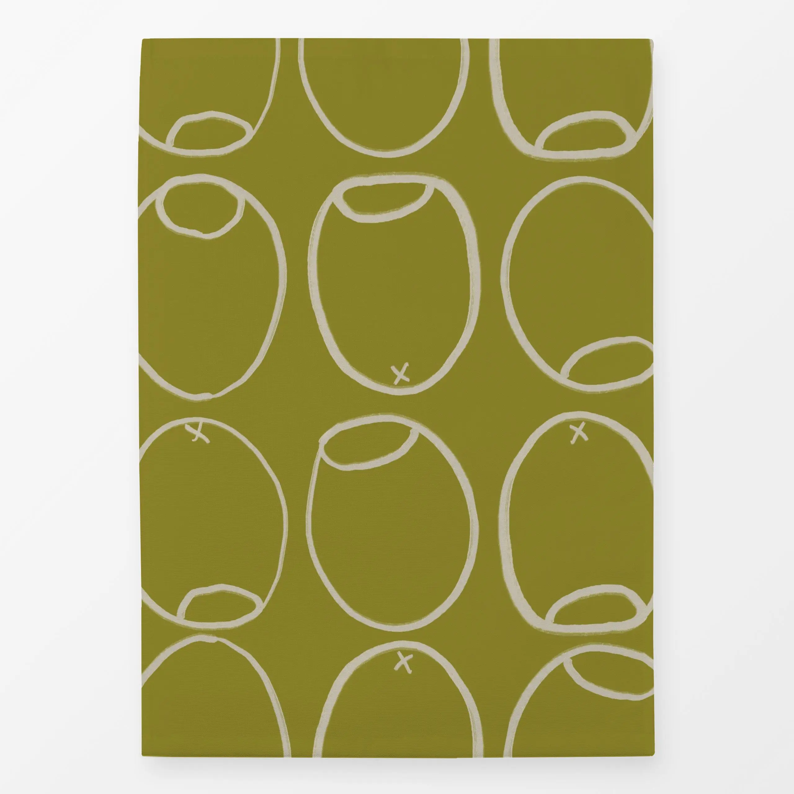 Geschirrtücher Green Olives Outline - Sommer, Küche, Essen & Trinken - von „KunstbyStephie"; Oliven, Minimalismus, Sommer, m...