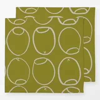 Servietten Green Olives Outline