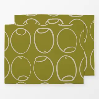 Tischset Green Olives Outline