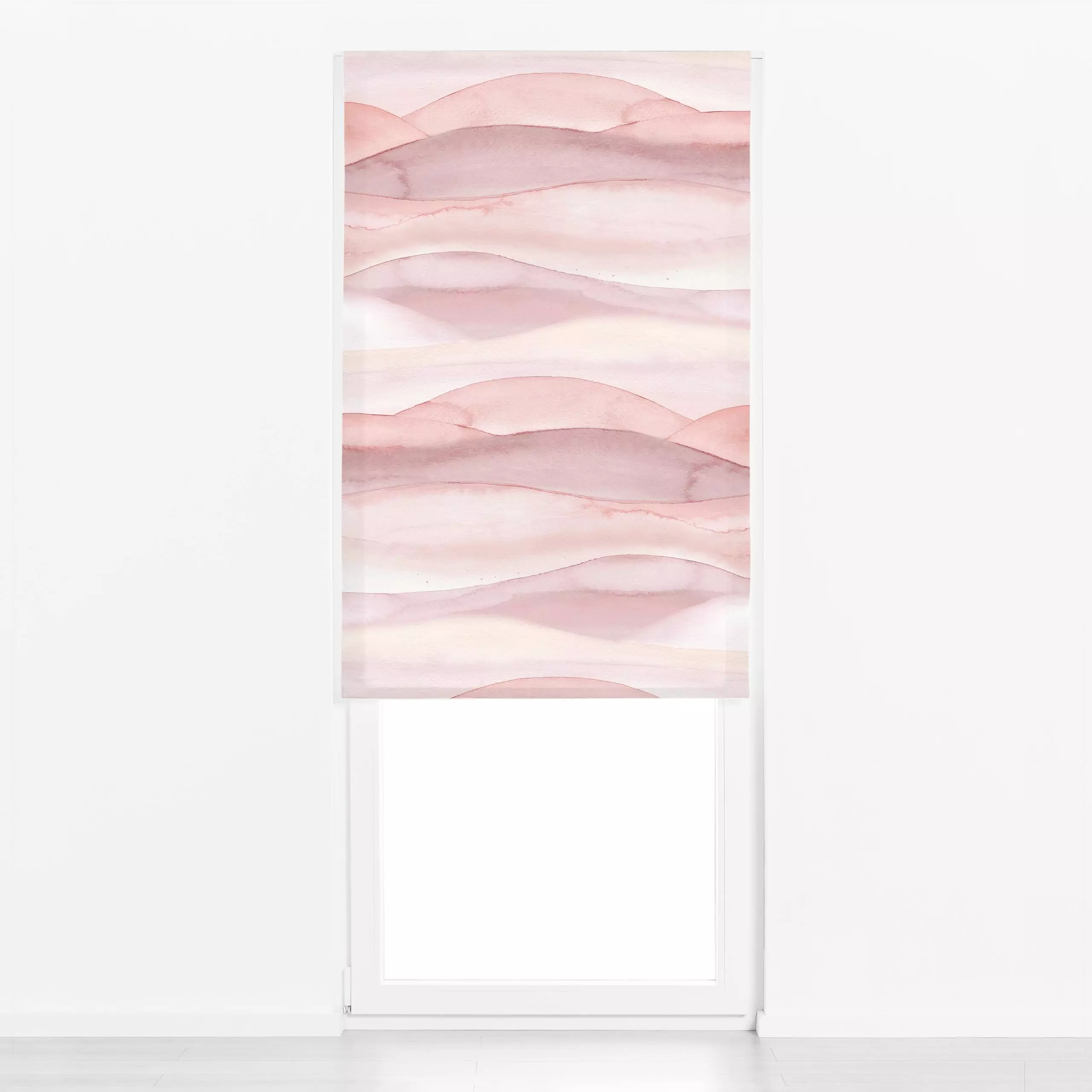 Raffrollo Abstract Sunrise Terracotta - Natur & Landschaft, Symbole & Muster - von „Bloomery Decor"; boho, Aquarell, abstrak...