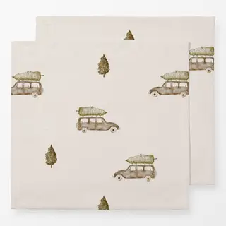 Servietten Christmas Cars beige