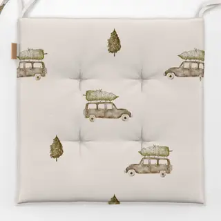 Sitzkissen Christmas Cars beige