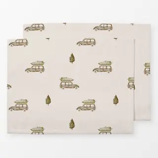 Tischset Christmas Cars beige