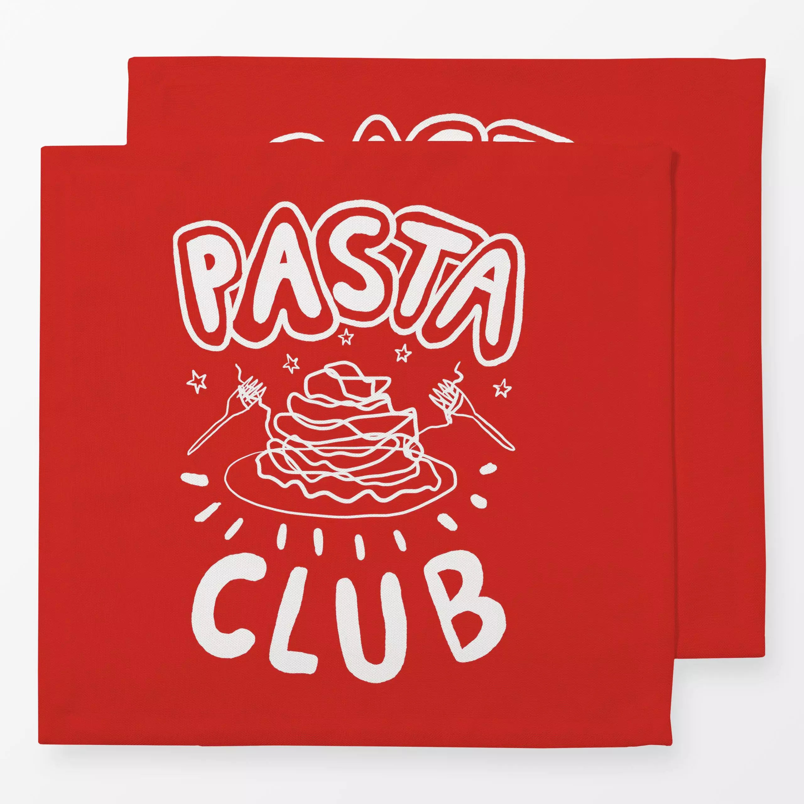 Servietten Pasta Club Rot - Sommer, Sprüche & Schriftzüge, Küche, Essen & Trinken - von „Studio Dolci"; Urlaub, rot, Essen, ...