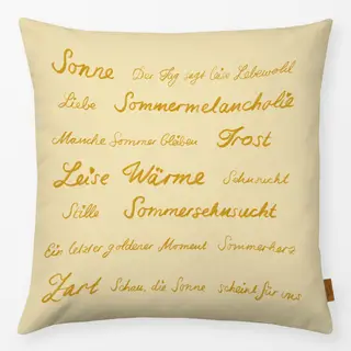 Kissen Typo Deutsch Gelb