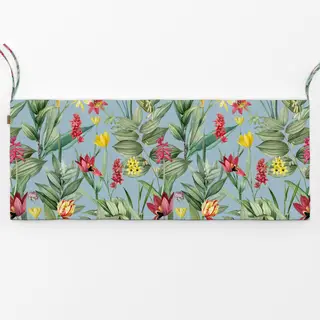 Bankauflage Exotische Pflanzenwelt blau