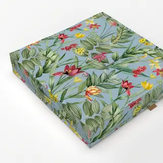 Bodenkissen Exotische Pflanzenwelt blau