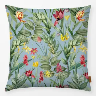 Kissen Exotische Pflanzenwelt blau